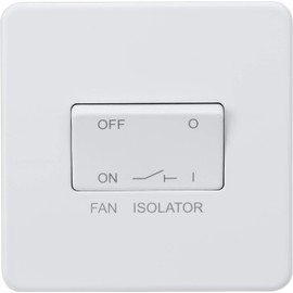 Knightsbridge SF1100MW Screwless 10A 3 Pole Fan Isolator Switch-Matt White, 230 V