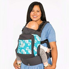 LÍLLÉbaby Bundle of Love - 4-in-1 Essentials All Seasons Baby Carrier, Seahorse + Infant Insert, Grey