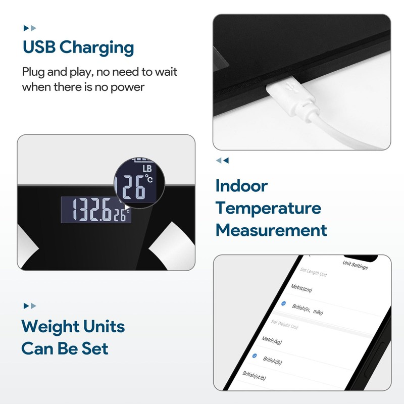 Smart Body Fat Scale Wireless Digital Weight Scale – Measures