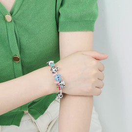 Ohana Means Family Stitch Bracelet - Stitch Charms Gift Ohana Jewelry for Women Boys Girls Stitch Lover (Stitch Bracelet-8.27in)