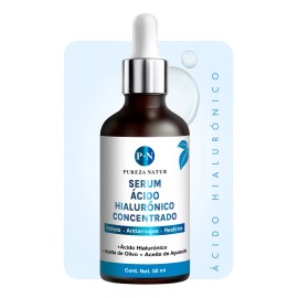 PUREZA NATUR Serum Acido Hialurnico facial Hidratante Aceite de aguacate y Olivo para la cara skin care Suero anti aging para ojeras y arrugas 50ml...