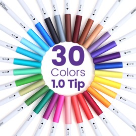 ANDOLAB Marker Pens for Cricut Maker 3/Maker/Explore 3/Air 2/Air, 1.0 Tip Premium Marker Pen Set of 30 Pack Supplies Tools Accessories Writing Drawing Pen Compatible with Cricut Machine