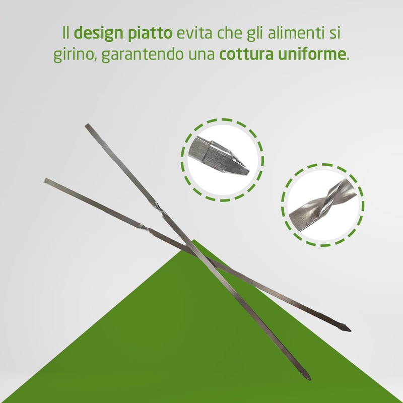 Amig - 10 Spiedini Metallo per Barbecue Fireplus | Spiedini