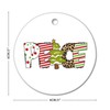 Peace Flat Circle Ceramic Ornaments for Christmas Tree Hanging Decoration