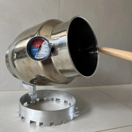 SA&MC Hand-Crank Rotating Stainless Steel Coffee Bean Roaster with Thermometer