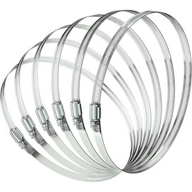 6 Pcs 12" Stainless Steel Hose Clamp - Adjustable Worm Gear Hose Clamps for Pipe, Fuel Line, Intercooler, Tube and Automotive Plumbing