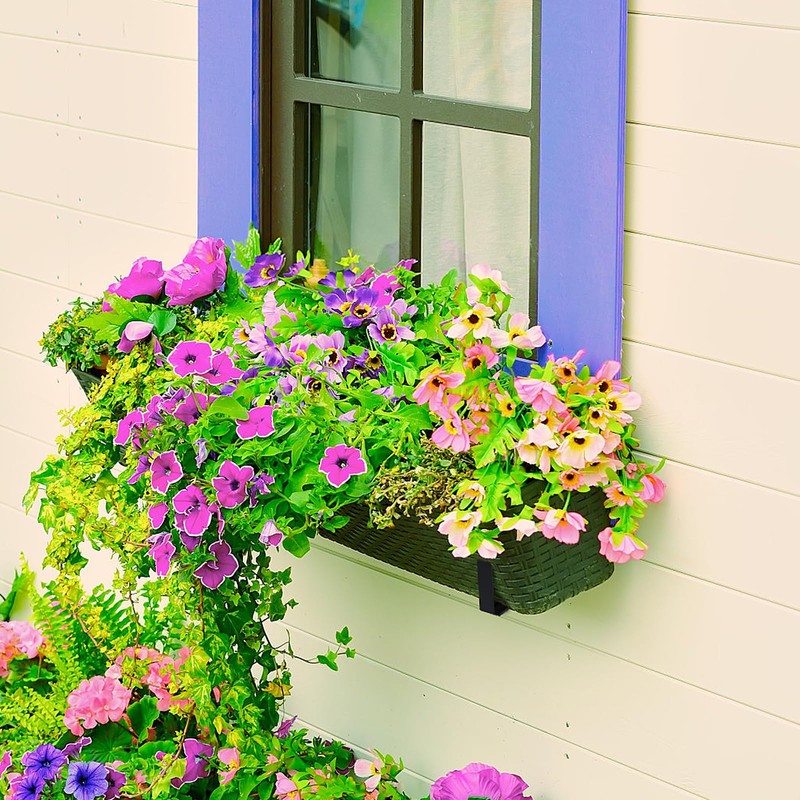 LukLoy Window Planter Box Brackets, 6 Pack Adjustable Heavy Duty