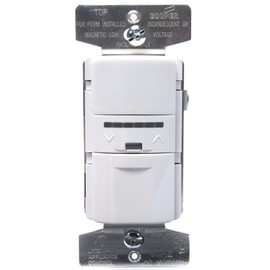 Eaton VS106D1-C2-K Motion-Activated Vacancy Dimmer Wall Switch with Color Change Kit, Light Almond, White, Ivory