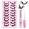 Strip Lashes Kit Fluffy False Eyelashes With Strip Lash Glue