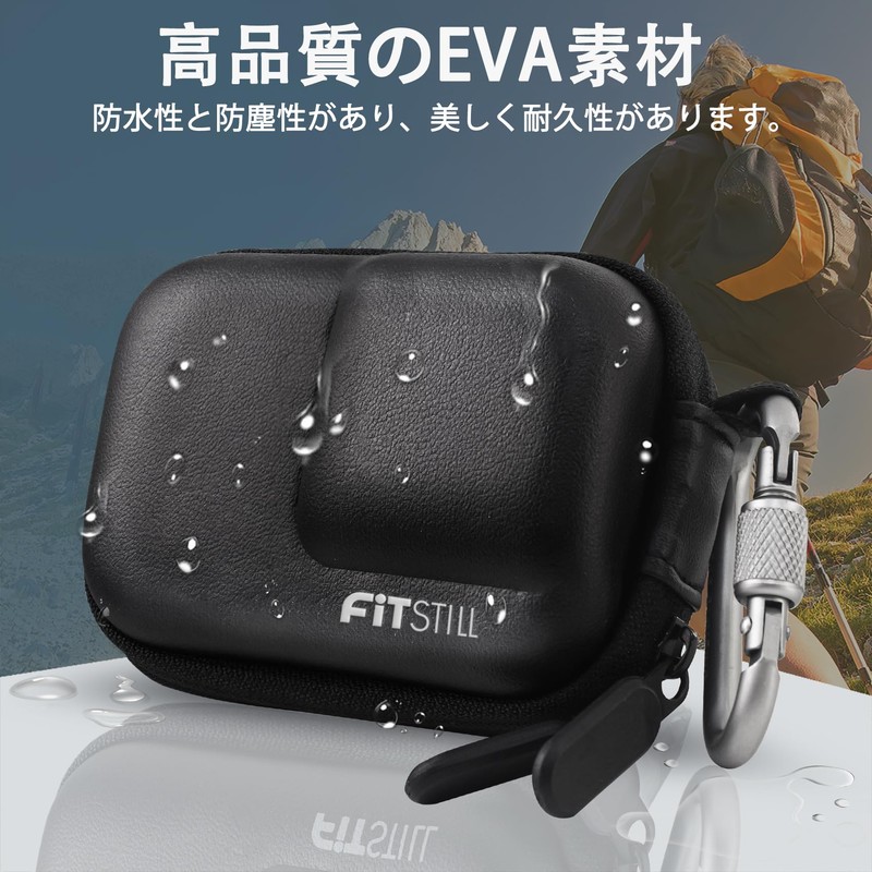 FitStill Black Mini Camera Bag for dji action 5 pro