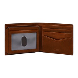 Fossil Everett Men's Wallet Leather Bifold Medium Brown 4.5" L x 1" W x 3.5" H ML4397210, brown