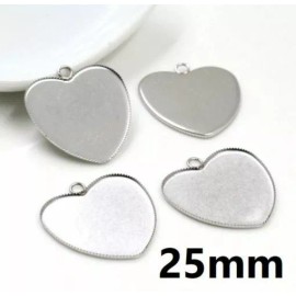 Unbranded 10 pcs. 304 Stainless Steel Circle Bezel Pendant Tags Trays – 25mm Glue Pad