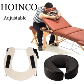 HOINCO Aluminium Adjustable Massage Headrest for Bed and Face Cradle for Massage Table U-shaped Cushion Comfort Beauty Spa Headrest Bed Face Cradle for Massage Tables Equipment
