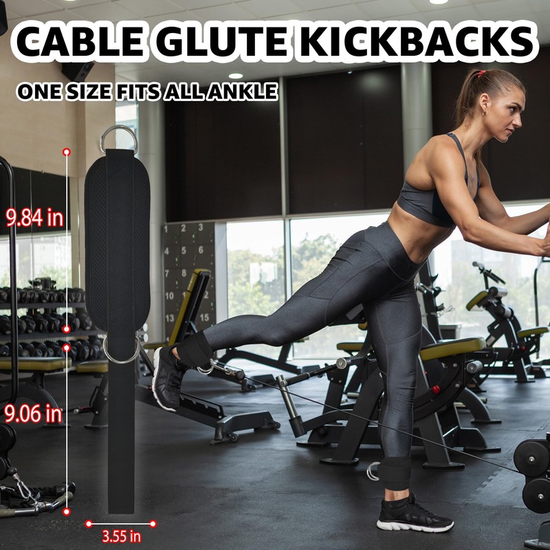 Anemeeoke Ankle Straps for Cable Machine 1Pair, Kickbacks Glute Workouts,