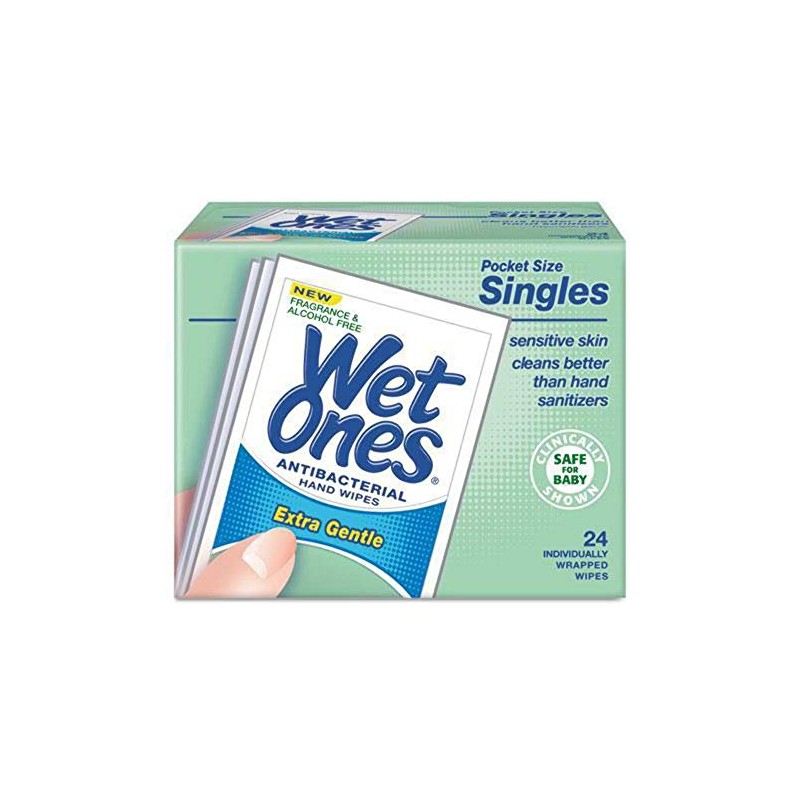 WET ONES Sensitive Skin Hand Wipes, Singles Extra Gentle Fragrance