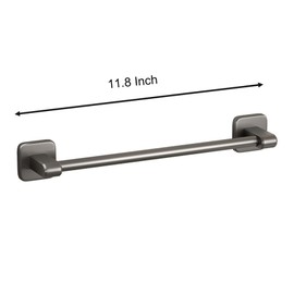 YIKANGHENG Towel Rack, 11.8 Inch No Punching Aluminium Towle Rod for Hanging of Towel and Shoes in Bathroom and Bedroom (Gray)