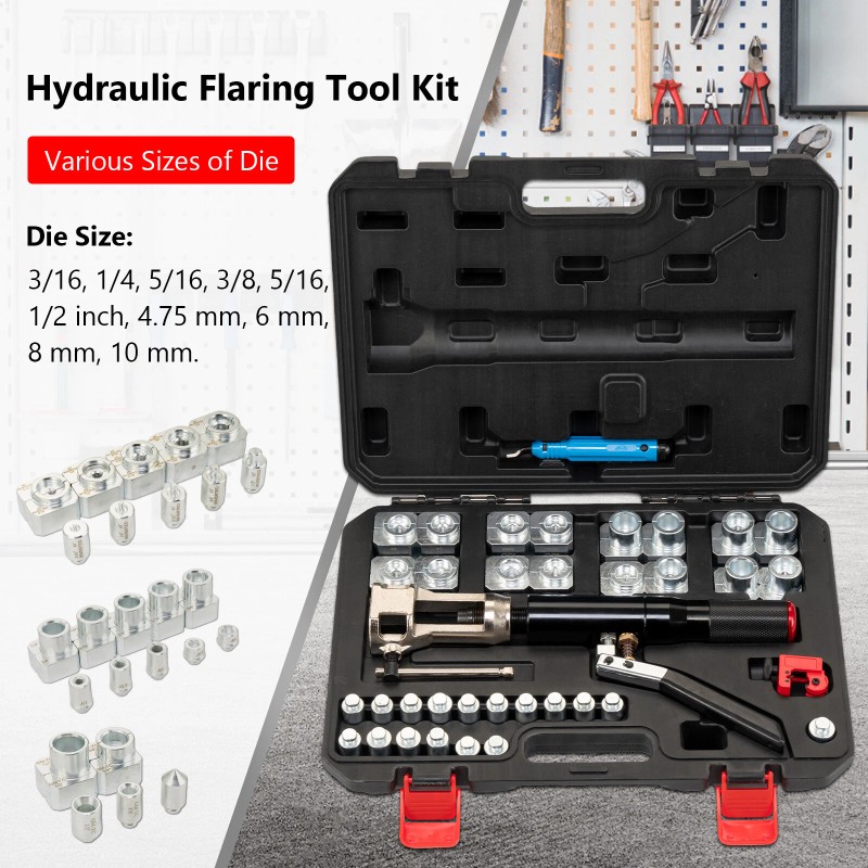 Unbranded 33Pcs Hydraulic Flaring Dies Tool Kits 45° Double Flaring