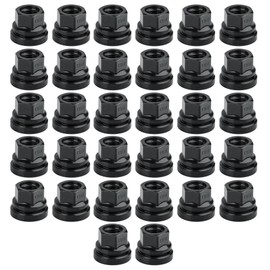 Set of 32 Wheel Lug Nuts Replacement for Ford F250 F350 2003-2023 M14x1.5 Thread Flat Washer Black