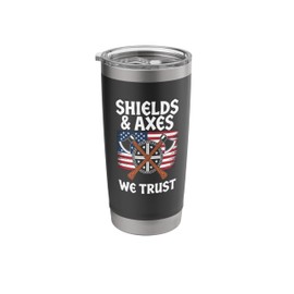 shields and axes we trust american viking norse mythology Stainless Steel Insulated Tumbler