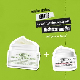 KIEHL'S Moisturising Avocado Eye Cream, Eye Care for Normal and Sensitive Men and Women Skin, Creamy Eye Treatment with Avocado, 28 ml + Free Ultra Facial Cream 7 ml