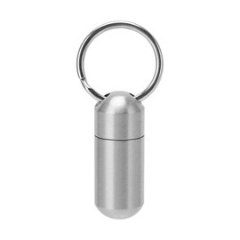 WGFOIP Stainless Steel Pill Box, Keychain Pill Holder, Keychain Pill Box, Waterproof Portable Pill Box Case Bottle for Travel Purse Pocket
