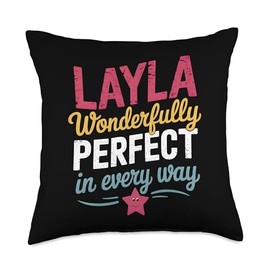 Layla Cute Woman Girl Women Daughter Girlfriend Wife Throw Pillow