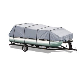Eliteshield Waterproof Pontoon Boat Cover, Heavy Duty 600D Polyester Marine Grade Trailerable Pontoon Cover Deck Boat Cover, Fits 14ft-17ft Long, Beam Width up to 96", Gray Color