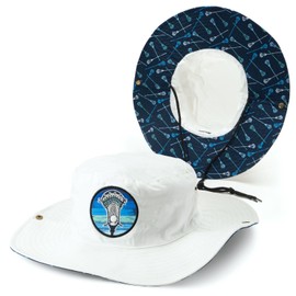 ChalkTalkSPORTS Boys Lacrosse Bucket Hat - Adjustable | Cooling | Wide Brim Boonie | Outdoor & Beach Sun Hat | Lax Beach