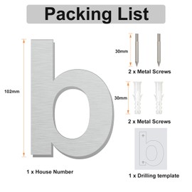 Ywonoby Edelstahl Hausnummer - Wetterfest und Pflegeleicht - Metallic Mattes Silber Finish - Moderner Schwebender Aussehen und Einfache Installation - H?he 102 mm - b