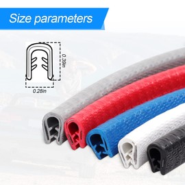 BLAU GRUN Car Door Edge Guards, Universal Rubber Seal Protector, U Shape Edge Trim, Blue, 32FT