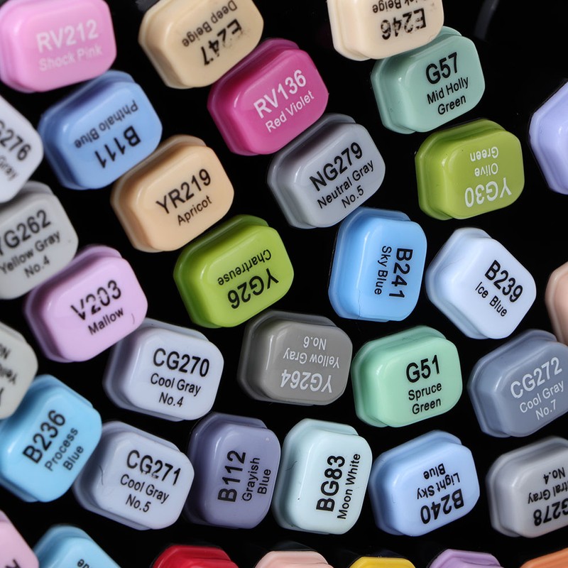 48 Colors Alcohol Oily Double Head Art Marker Pen Sketch