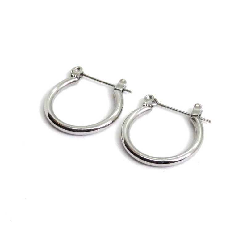 LUXSTAR Ring, Earrings, Hoop, Men's, Women's, Thin 0.08 inch (2