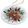 Pinecone Ornaments Round Ceramic 3 inches with Frosted Glossy Finish