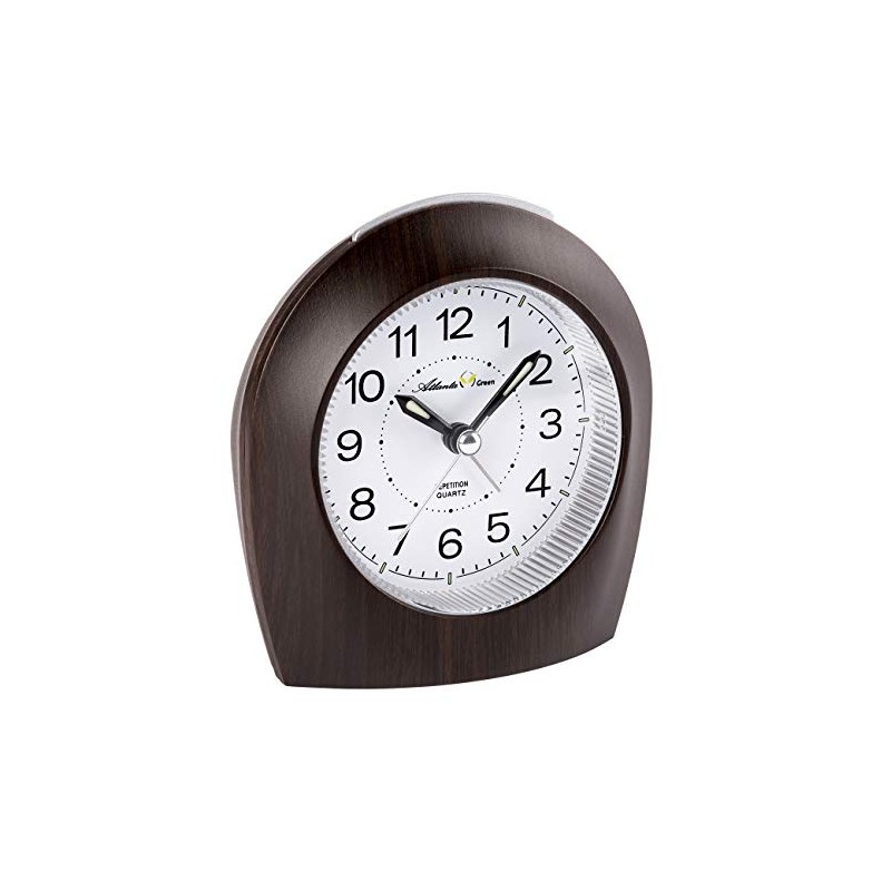 Atlanta 2508-20 Environmentally Friendly Alarm Clock without Ticking Wood Effect