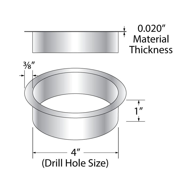 Outwater 6" (Nominal) Diameter x 2" Height 304 Stainless Steel