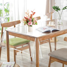Transparent Tablecloth, Transparent Table Film, Transparent PVC 0.13 mm Thick, Waterproof, Washable Table Protector Film, Desired Size Table Protective Film (130 x 180 cm)
