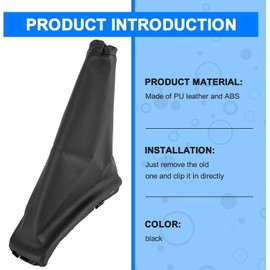 Funda protectora para freno de mano, funda para freno de mano de cuero PU negro para 2011-2016