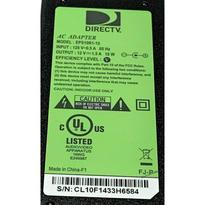 Original DirecTV H25 HD Receiver Power EPS10R1-15 AC Adapter 12V