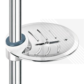 Large Round Soap Dish in Chrome - Fits Round 25mm Shower Riser Rails - Made from Strong ABS - Perfect Way to Upscale Your Shower! from ECOSPA