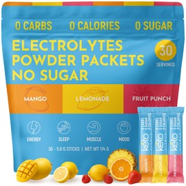 Keto Vitals- Paquetes de Electrolitos en Polvo Originales  Paquetes de Viaje de Electrolitos Keto Friendly  Variedad Individu                         