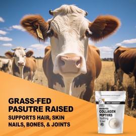 It's Just! - Collagen Peptides (1.25lb) Grass-Fed Protein Powder, Unflavored, Heavy Metal Tested by 3rd Party Lab, Type I & III, Hydrolyzed to Dissolve Quickly, 20oz