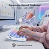 GEEZER Computer Backlit Keyboard White Crystal - Full-Size Bluetooth Wireless