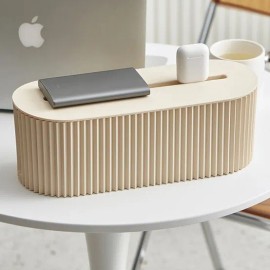 콘센트 베이지 멀티탭 타원형 정리함 Beige Multi-Outlet Oval Organizer
