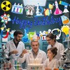 3Pcs Science Birthday Party Banners Blue Birthday Party Decorations Chemistry