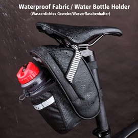 ROTTO Bike Saddle Bag Bicycle Seat Pack with Water Bottle Holder