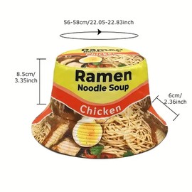 Ramen Noodle Chicken Novelty Bucket Hat, Unisex, for Festivals or Parties