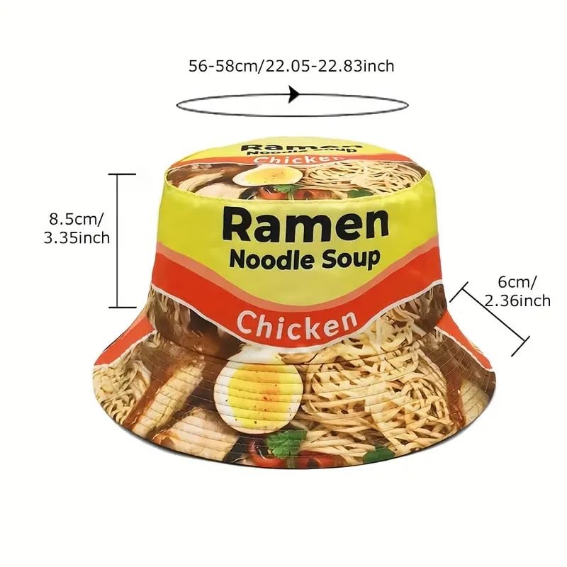 Ramen Noodle Chicken Novelty Bucket Hat, Unisex, for Festivals or