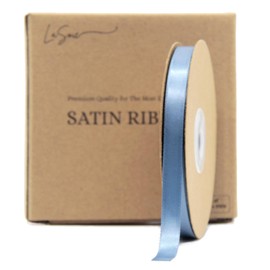LASOIE Satin Ribbon for Flower Bouquet Gift Wrapping for Crafts Bows for Girls Hair Presents Bookmarks Birthday Party Decorations Wedding Invitations Decorative for Craft Blue Gray 9mm 3/8 Inches