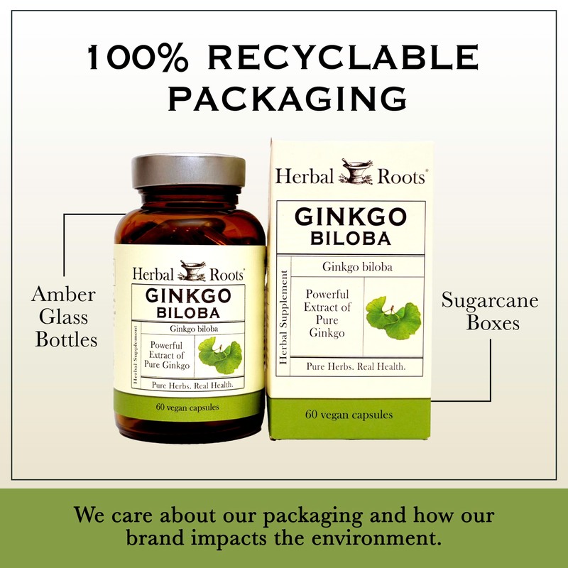 Herbal Roots Organic Ginkgo Biloba Made with Pure Organic Ginkgo