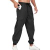 YYA Men's Streetwear Cargo Pants with Flap Pockets & Drawstring